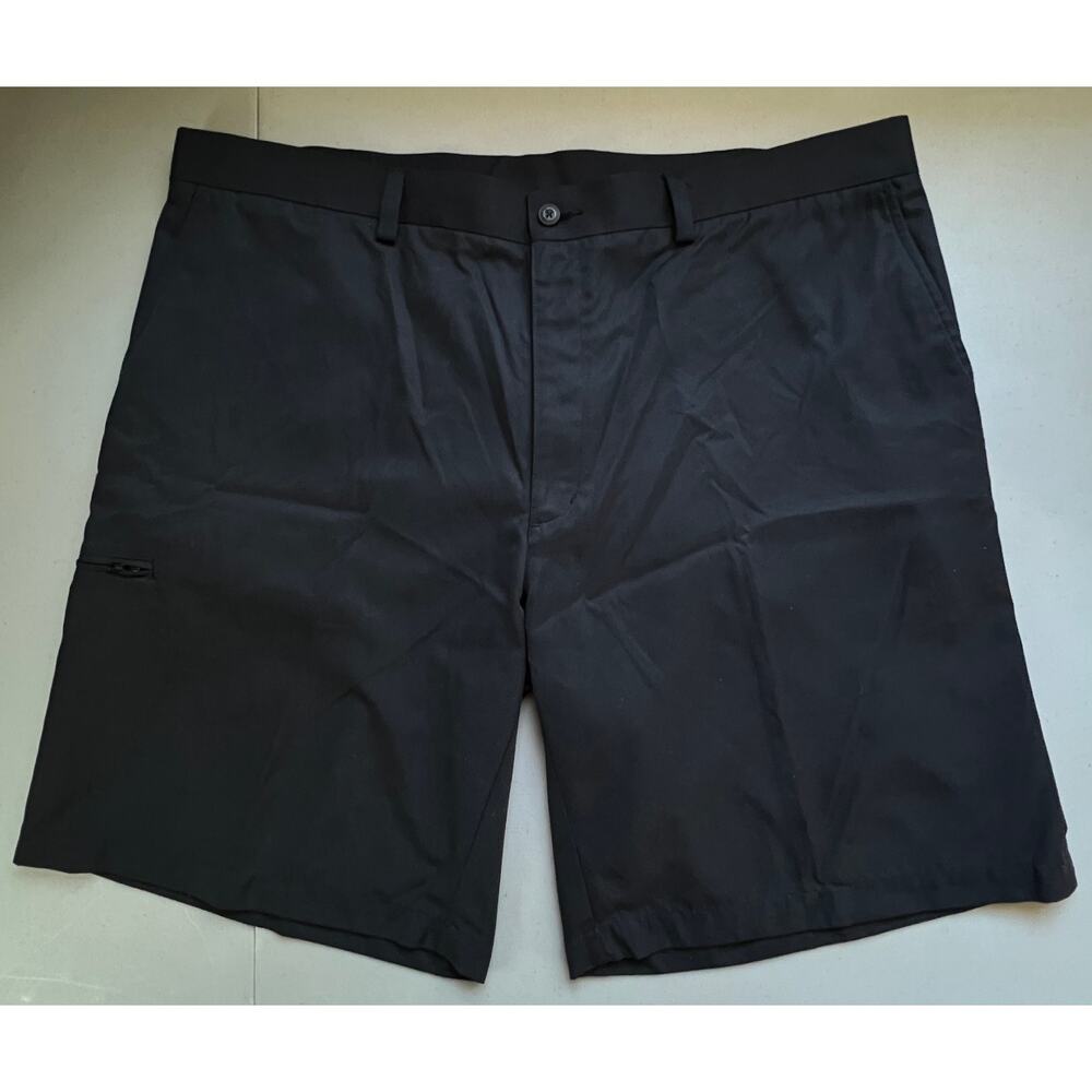 Champions Tour Golf Shorts Mens 40 Black Flat Front Performance Zip Pocket